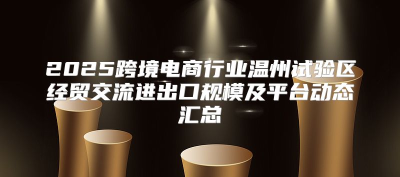 2025跨境电商行业温州试验区经贸交流进出口规模及平台动态汇总
