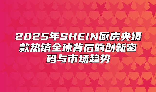 2025年SHEIN厨房夹爆款热销全球背后的创新密码与市场趋势
