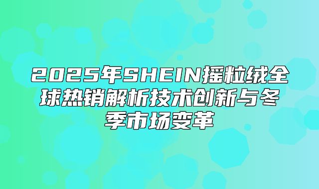 2025年SHEIN摇粒绒全球热销解析技术创新与冬季市场变革