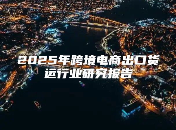 2025年跨境电商出口货运行业研究报告
