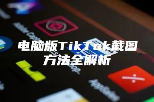 电脑版TikTok截图方法全解析