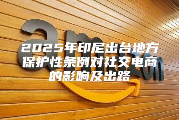 2025年印尼出台地方保护性条例对社交电商的影响及出路