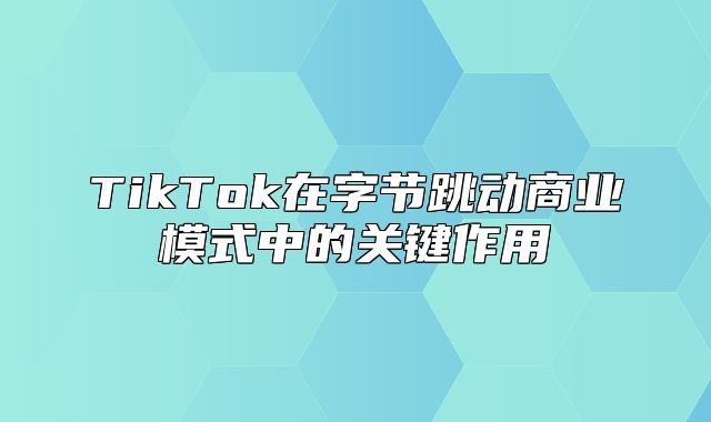 TikTok在字节跳动商业模式中的关键作用