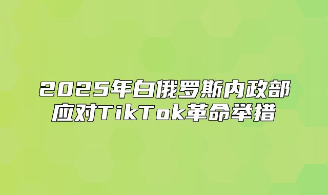 2025年白俄罗斯内政部应对TikTok革命举措