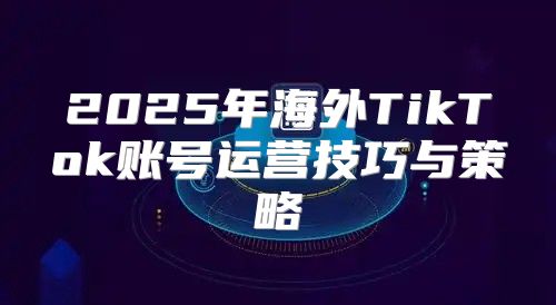 2025年海外TikTok账号运营技巧与策略