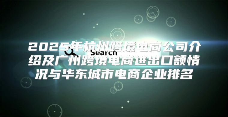 2025年杭州跨境电商公司介绍及广州跨境电商进出口额情况与华东城市电商企业排名