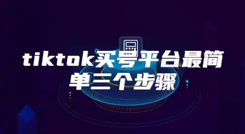 tiktok买号平台最简单三个步骤