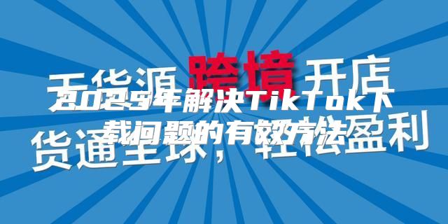 2025年解决TikTok下载问题的有效方法