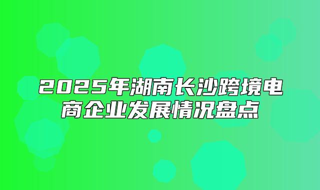 2025年湖南长沙跨境电商企业发展情况盘点