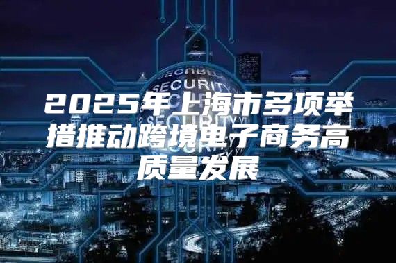 2025年上海市多项举措推动跨境电子商务高质量发展