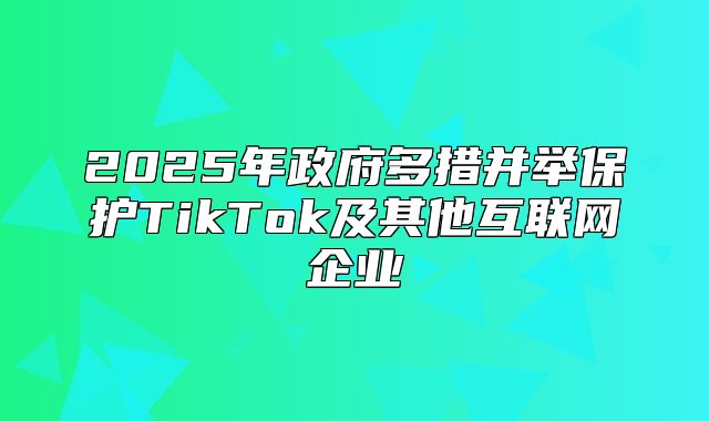 2025年政府多措并举保护TikTok及其他互联网企业