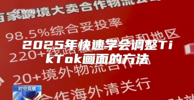 2025年快速学会调整TikTok画面的方法
