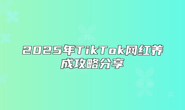 2025年TikTok网红养成攻略分享