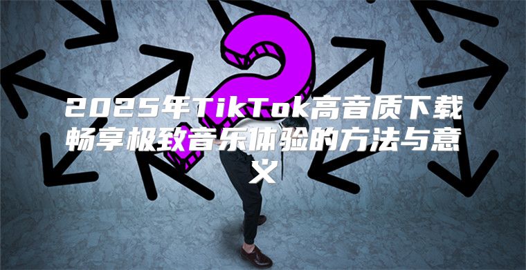 2025年TikTok高音质下载畅享极致音乐体验的方法与意义