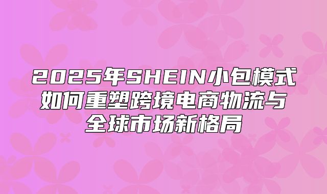 2025年SHEIN小包模式如何重塑跨境电商物流与全球市场新格局