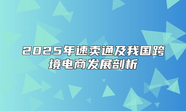 2025年速卖通及我国跨境电商发展剖析