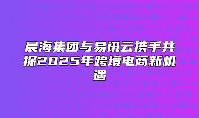 晨海集团与易讯云携手共探2025年跨境电商新机遇