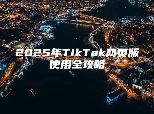 2025年TikTok网页版使用全攻略