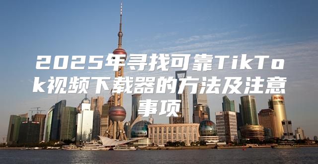 2025年寻找可靠TikTok视频下载器的方法及注意事项