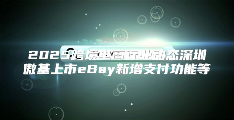 2025跨境电商行业动态深圳傲基上市eBay新增支付功能等