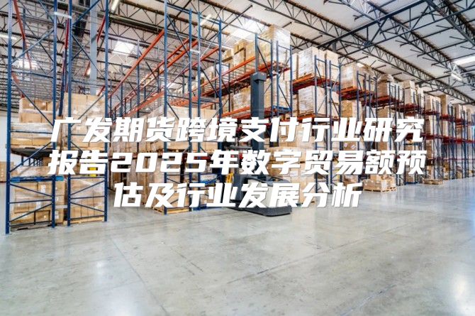 广发期货跨境支付行业研究报告2025年数字贸易额预估及行业发展分析