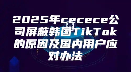 2025年cecece公司屏蔽韩国TikTok的原因及国内用户应对办法