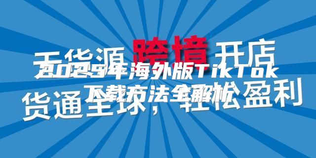 2025年海外版TikTok下载方法全解析