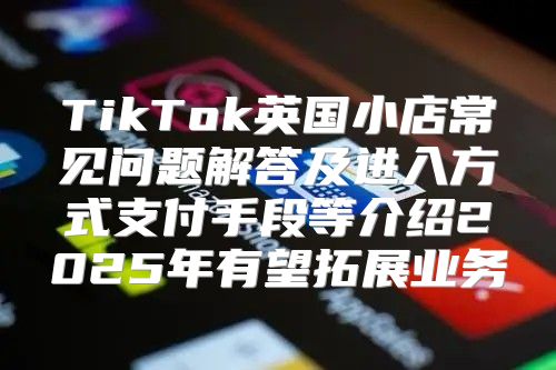 TikTok英国小店常见问题解答及进入方式支付手段等介绍2025年有望拓展业务