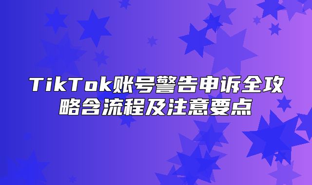 TikTok账号警告申诉全攻略含流程及注意要点