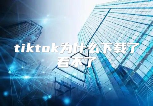 tiktok为什么下载了看不了
