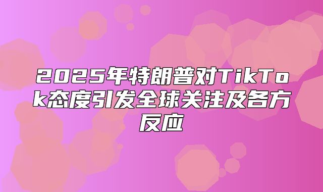 2025年特朗普对TikTok态度引发全球关注及各方反应