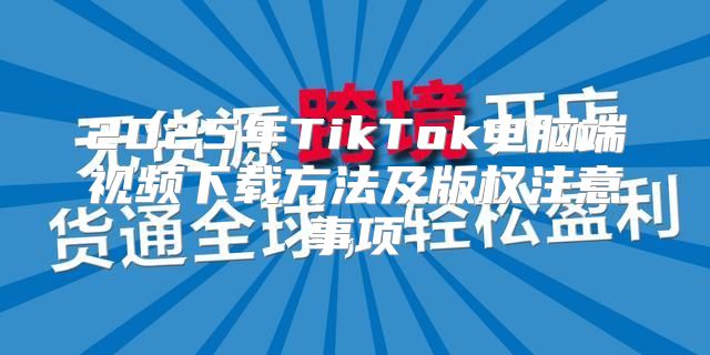 2025年TikTok电脑端视频下载方法及版权注意事项