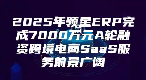2025年领星ERP完成7000万元A轮融资跨境电商SaaS服务前景广阔