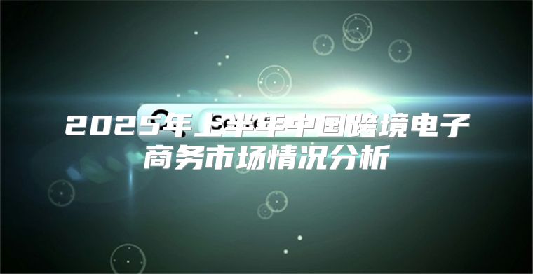 2025年上半年中国跨境电子商务市场情况分析