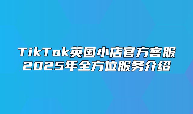 TikTok英国小店官方客服2025年全方位服务介绍