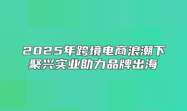 2025年跨境电商浪潮下聚兴实业助力品牌出海