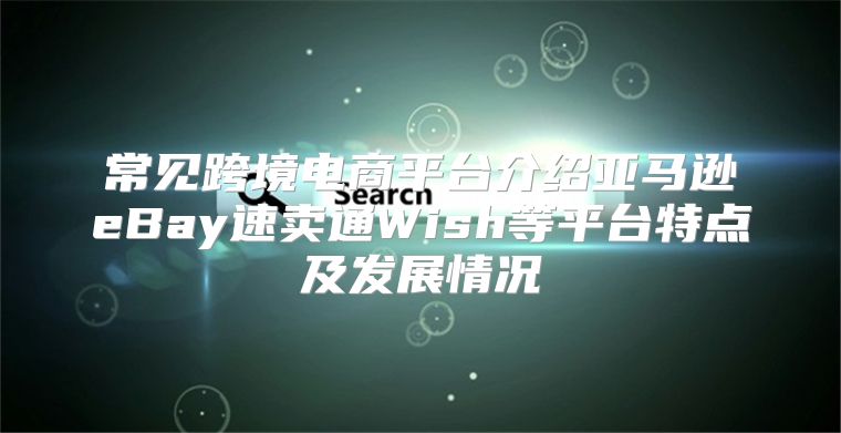 常见跨境电商平台介绍亚马逊eBay速卖通Wish等平台特点及发展情况