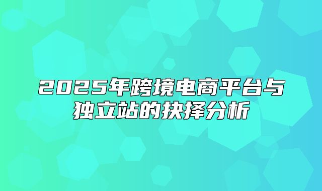 2025年跨境电商平台与独立站的抉择分析