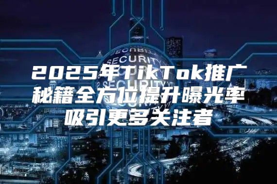 2025年TikTok推广秘籍全方位提升曝光率吸引更多关注者
