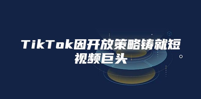 TikTok因开放策略铸就短视频巨头