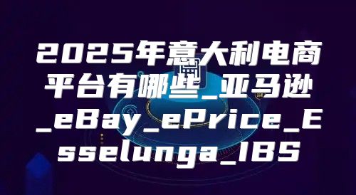 2025年意大利电商平台有哪些_亚马逊_eBay_ePrice_Esselunga_IBS
