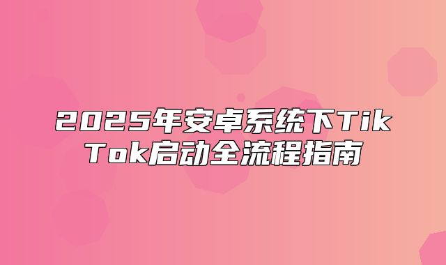 2025年安卓系统下TikTok启动全流程指南