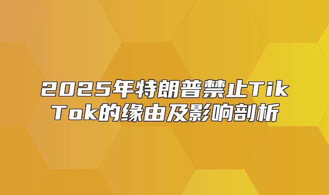 2025年特朗普禁止TikTok的缘由及影响剖析