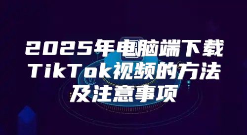 2025年电脑端下载TikTok视频的方法及注意事项