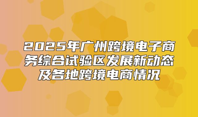 2025年广州跨境电子商务综合试验区发展新动态及各地跨境电商情况