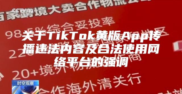 关于TikTok黄版App传播违法内容及合法使用网络平台的强调