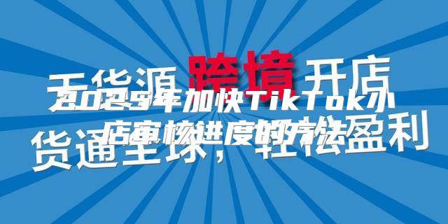 2025年加快TikTok小店审核进度的方法