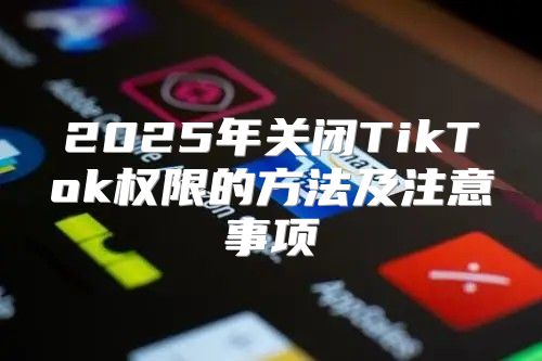 2025年关闭TikTok权限的方法及注意事项