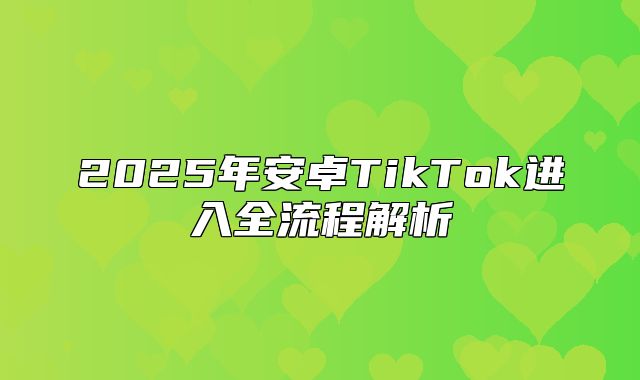 2025年安卓TikTok进入全流程解析