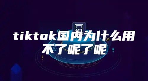 tiktok国内为什么用不了呢了呢
